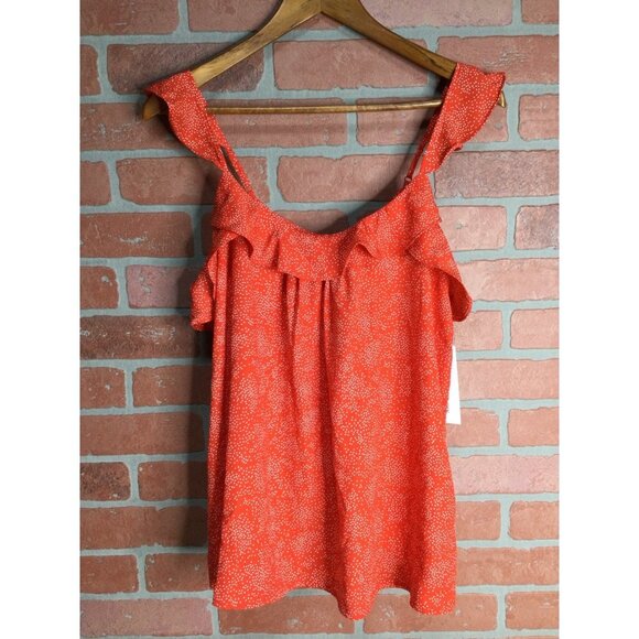 Collective Concepts Kalai Ruffle Trim Blouse Sleeveless Pullover Top M - Picture 1 of 7